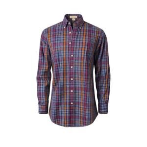 Peter Millar Men’s Purple Plaid Cotton Button Down Shirt XL Classic Fit Casual
